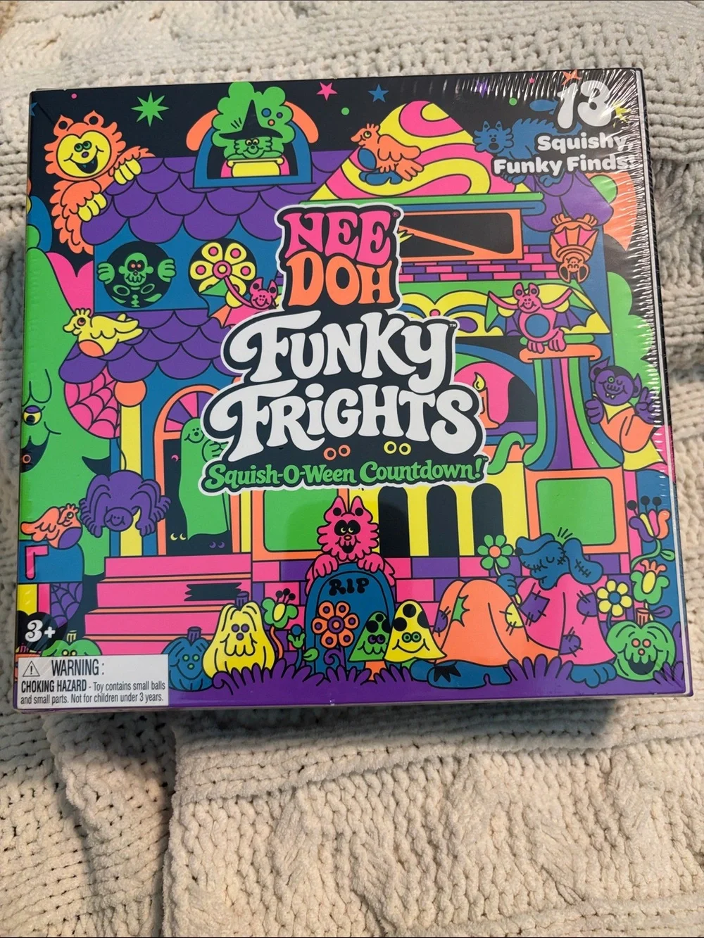 NeeDoh Funky Frights Squishy Toy Set - Neon Multi-Color